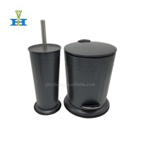 5L Round Design Powder Coating Pedal Bin Household Bathroom Foot Trash Can Toilet Brush Sets